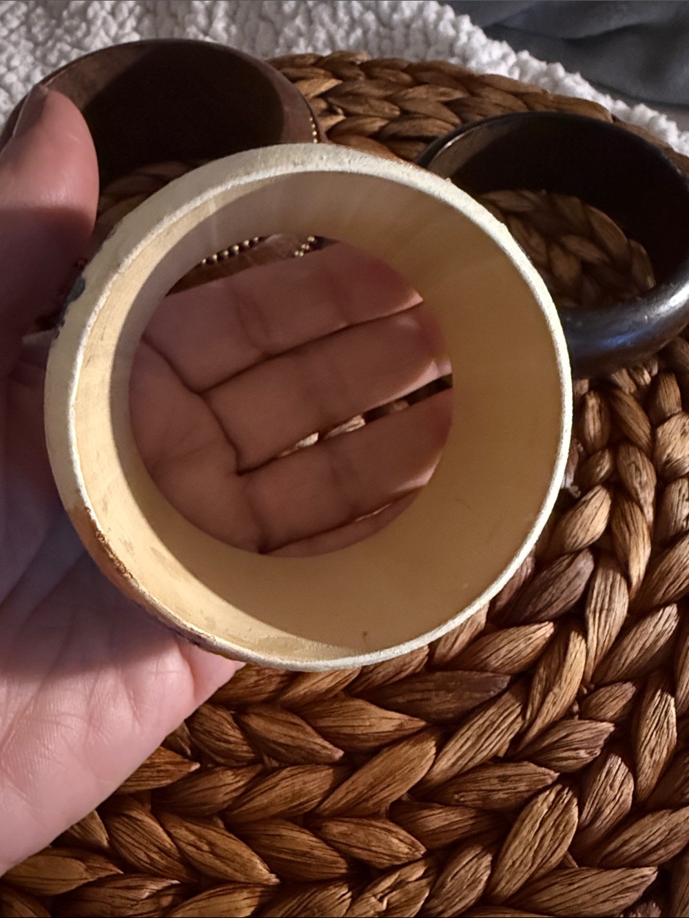 Wood Bold Boho Artistic Bangle Set - Women’s Bracelet Stack - Picture 4 of 8